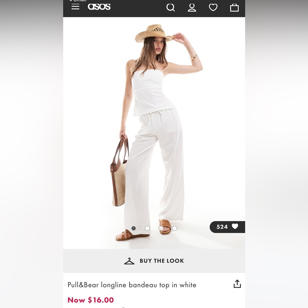 Pull&Bear Longline Bandeau Top